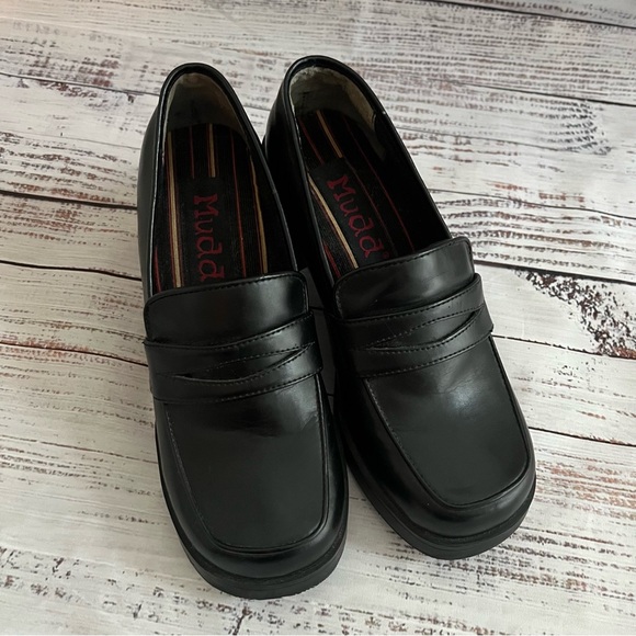 Mudd Y2K 90s Oxford Scottie Loafer Chunky Platform Shoes Black Size 7.5 EUC - Picture 1 of 10
